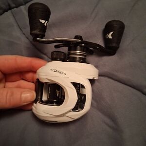 Shimano White and Black Low-Profile Baitcasting Reel